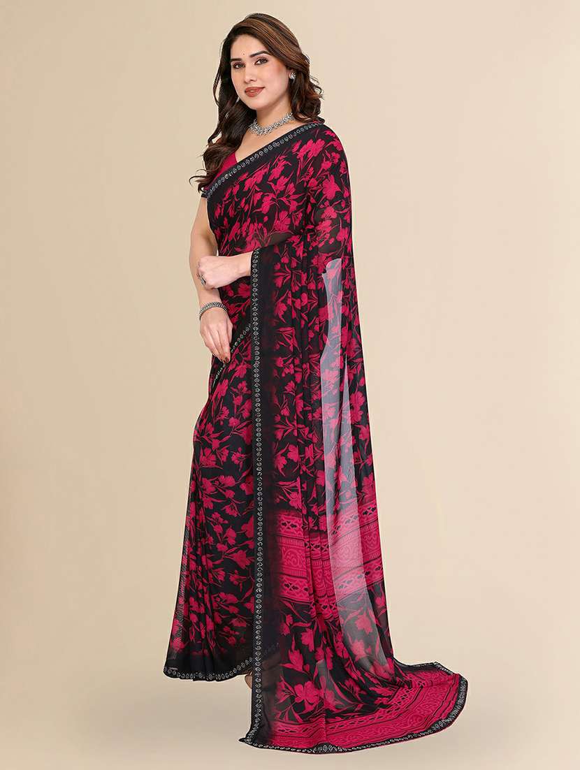 women printed casual wear saree with blouse - 22384277 -  Standard Image - 2