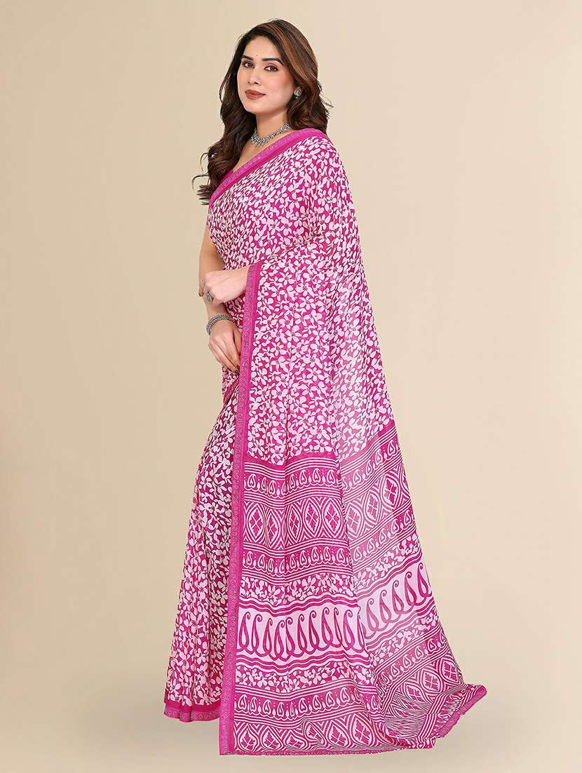 women printed casual wear saree with blouse - 22384281 -  Standard Image - 2