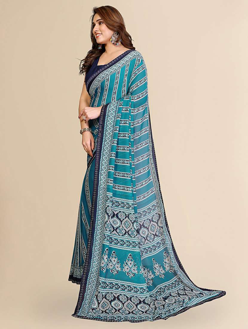 women printed casual wear saree with blouse - 22384288 -  Standard Image - 2