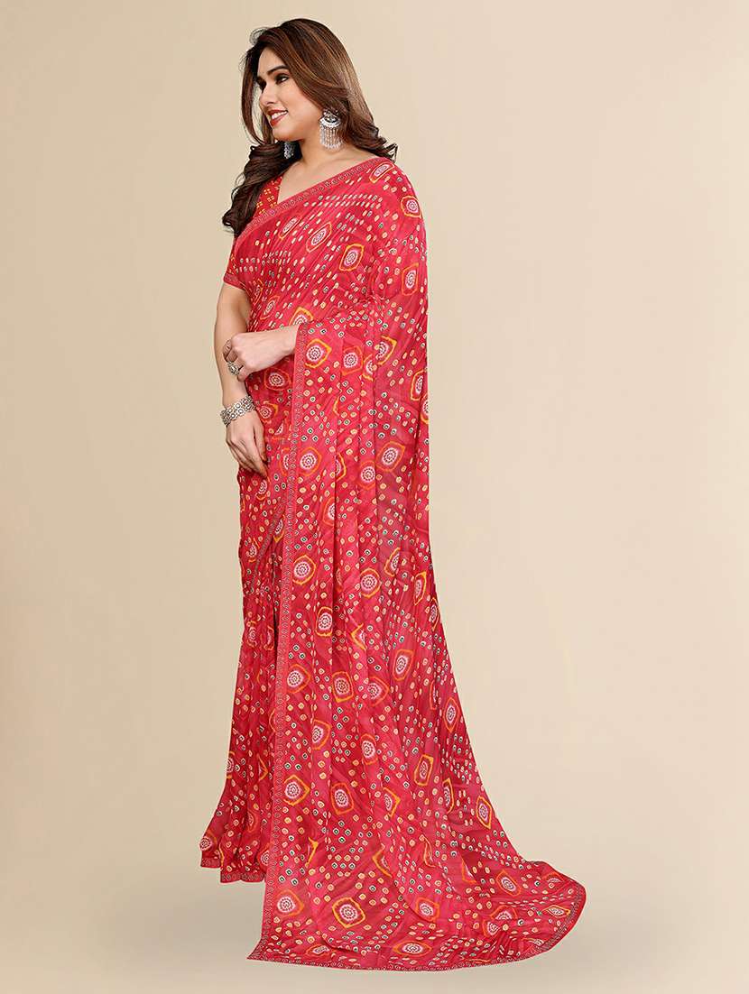 women printed casual wear saree with blouse - 22384297 -  Standard Image - 2