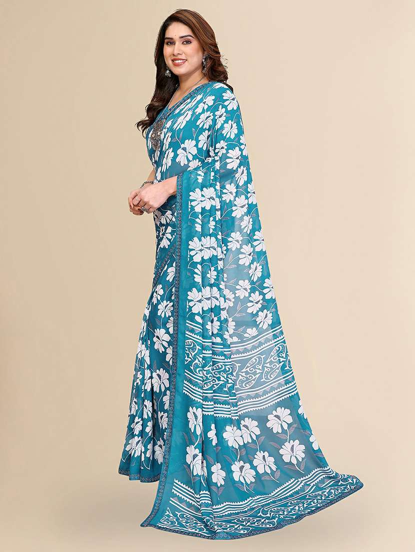 women printed casual wear saree with blouse - 22384307 -  Standard Image - 2