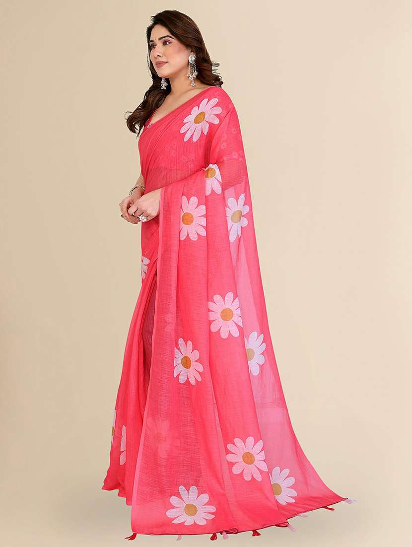 women printed casual wear saree with blouse - 22384321 -  Standard Image - 2
