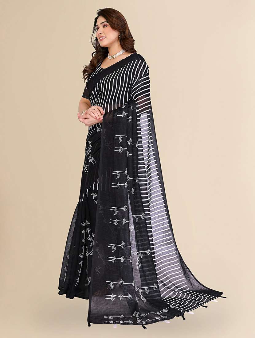 women printed casual wear saree with blouse - 22384331 -  Standard Image - 2