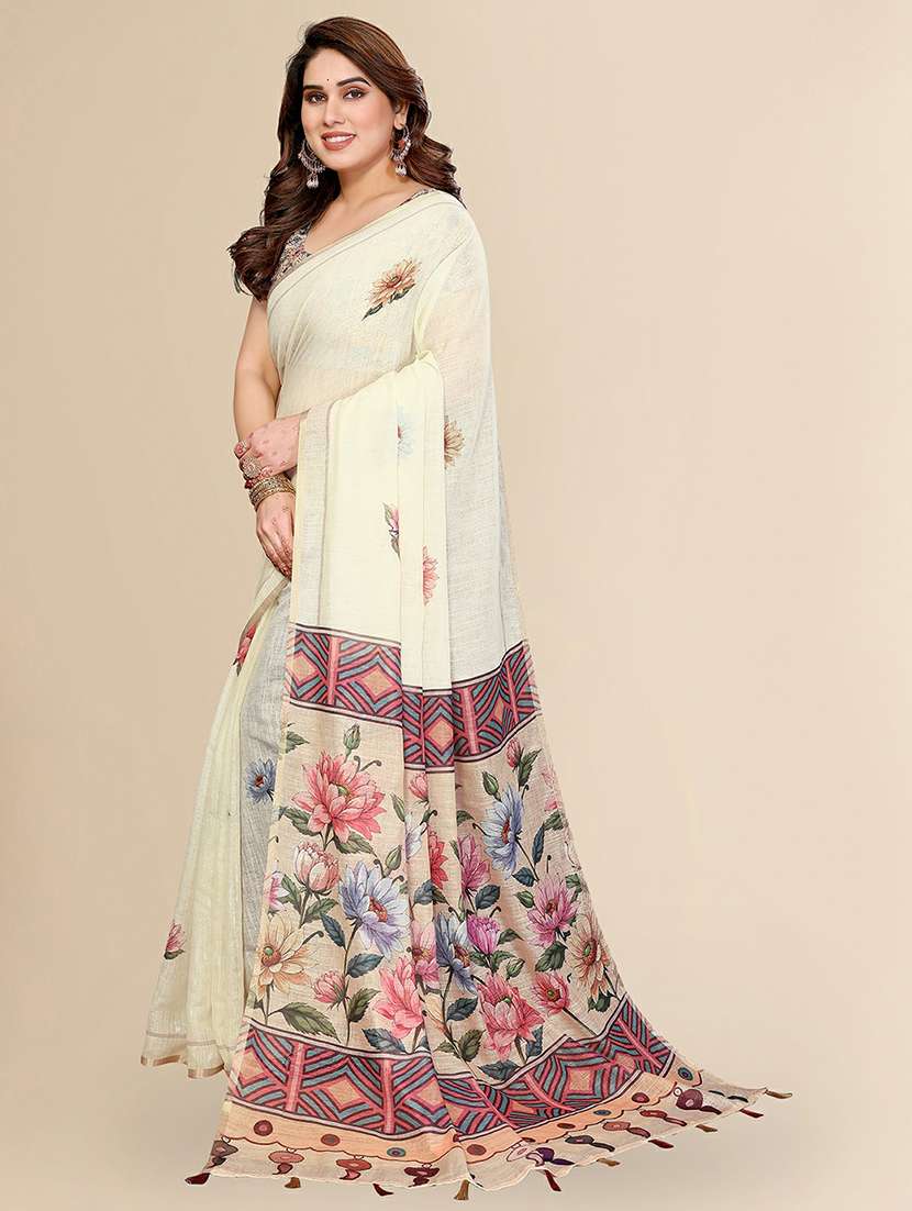 women printed casual wear saree with blouse - 22384333 -  Standard Image - 2