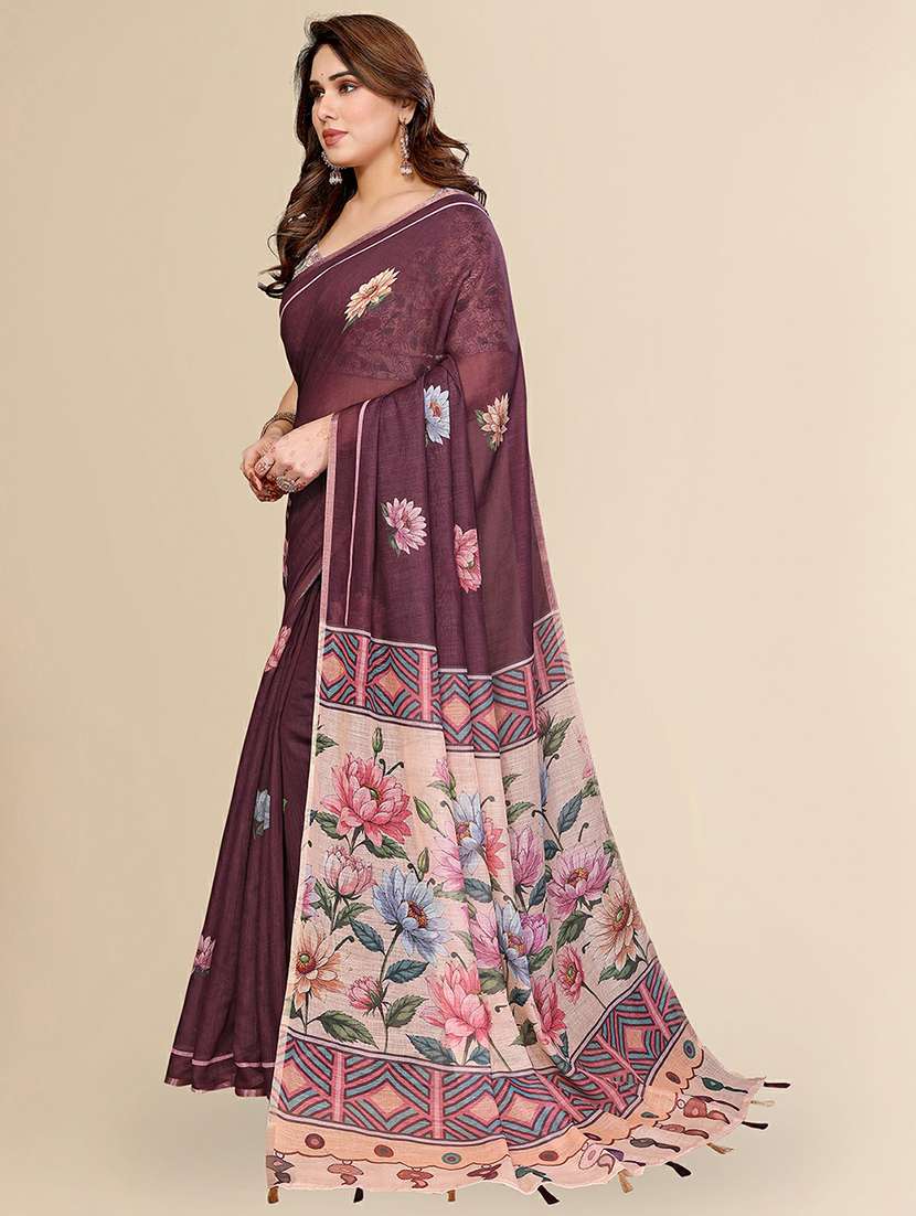 women printed casual wear saree with blouse - 22384334 -  Standard Image - 2