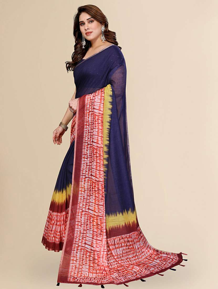women printed casual wear saree with blouse - 22384337 -  Standard Image - 2
