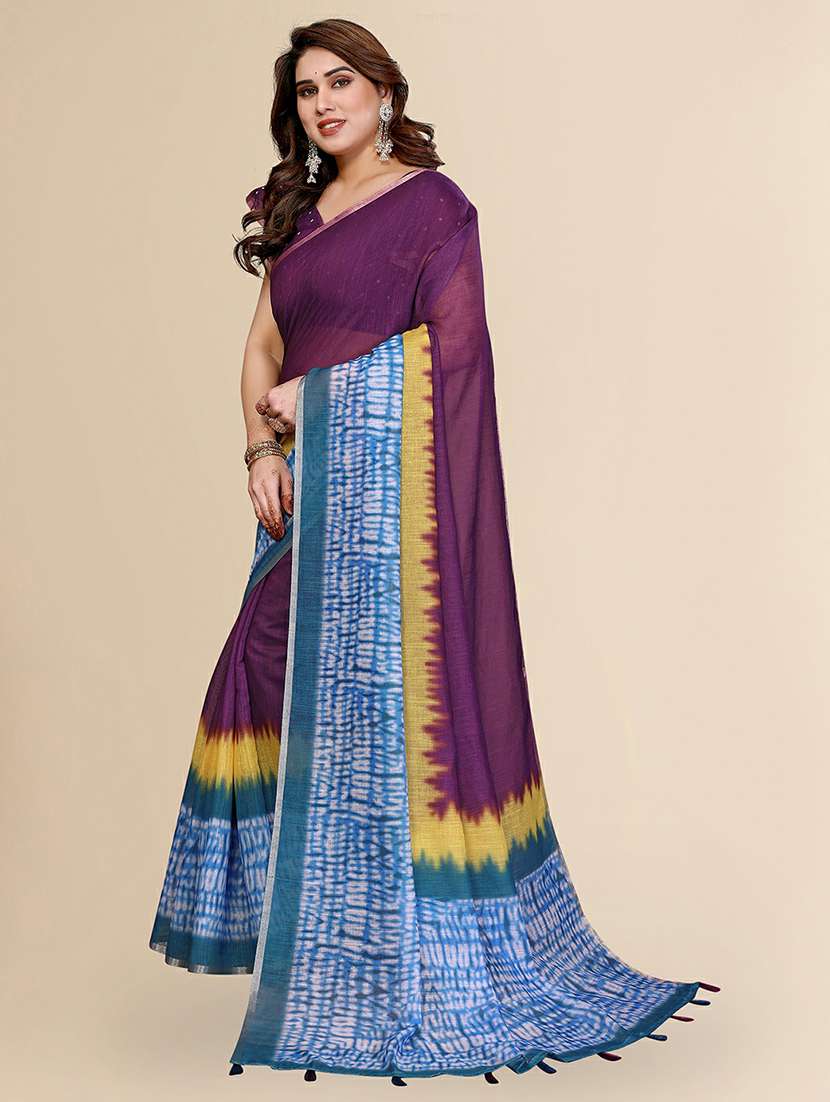 women printed casual wear saree with blouse - 22384339 -  Standard Image - 2