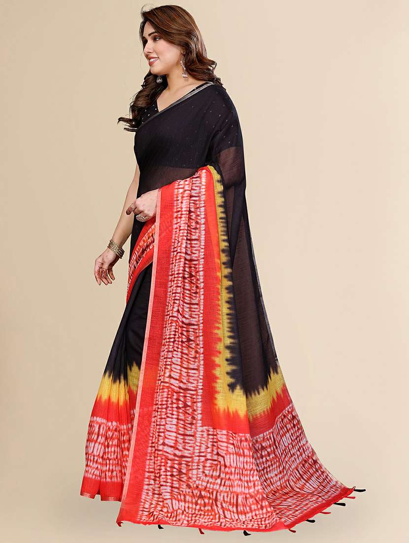 women printed casual wear saree with blouse - 22384340 -  Standard Image - 2