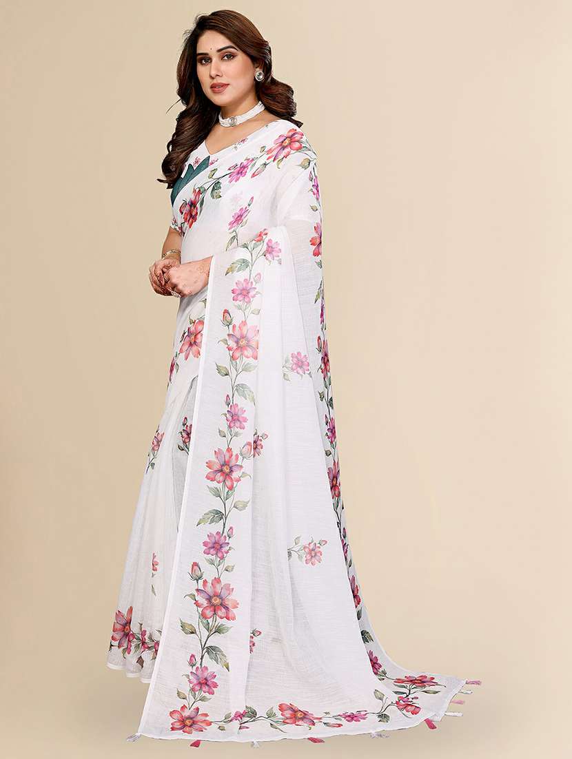 women printed casual wear saree with blouse - 22384343 -  Standard Image - 2