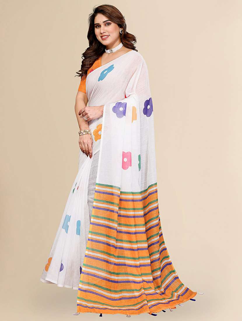 women printed casual wear saree with blouse - 22384345 -  Standard Image - 2