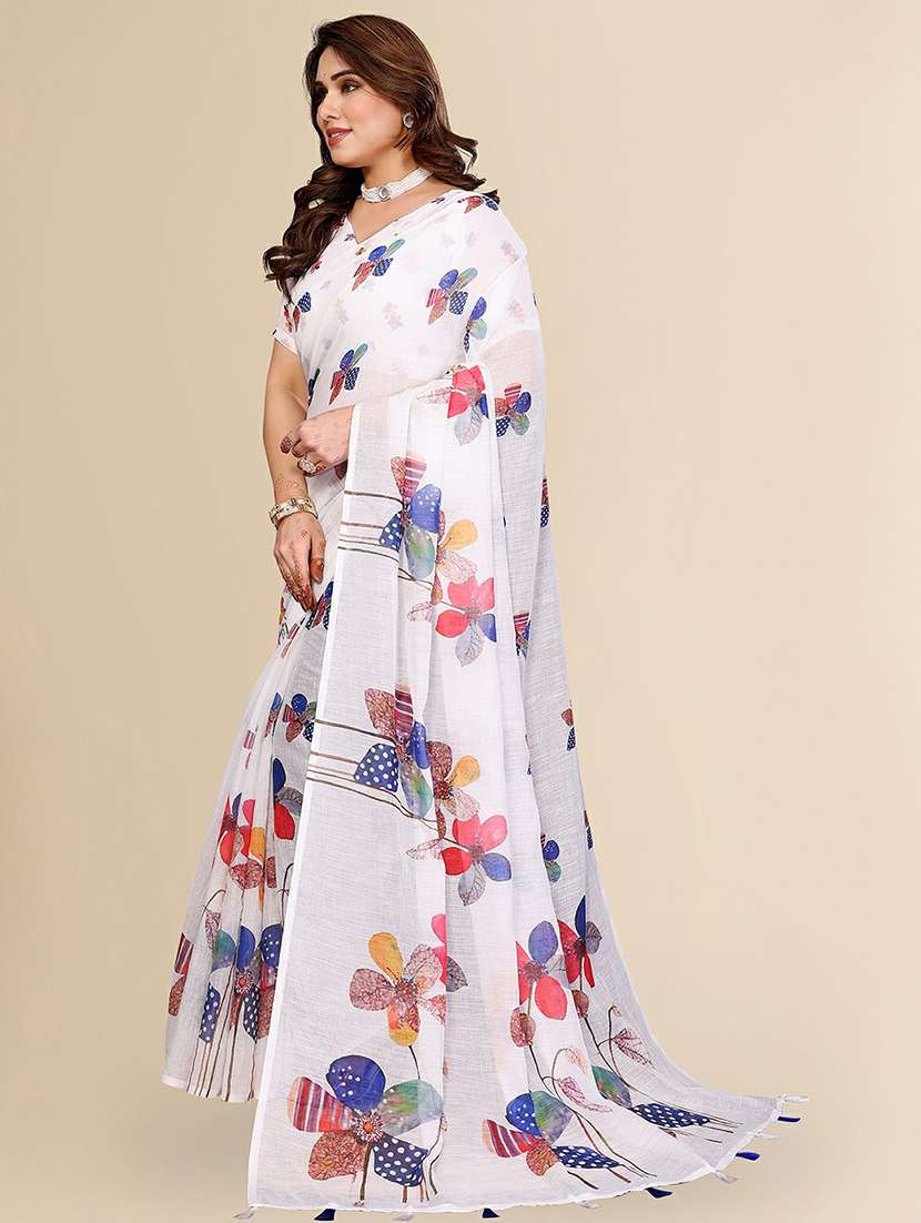 women printed casual wear saree with blouse - 22384347 -  Standard Image - 2