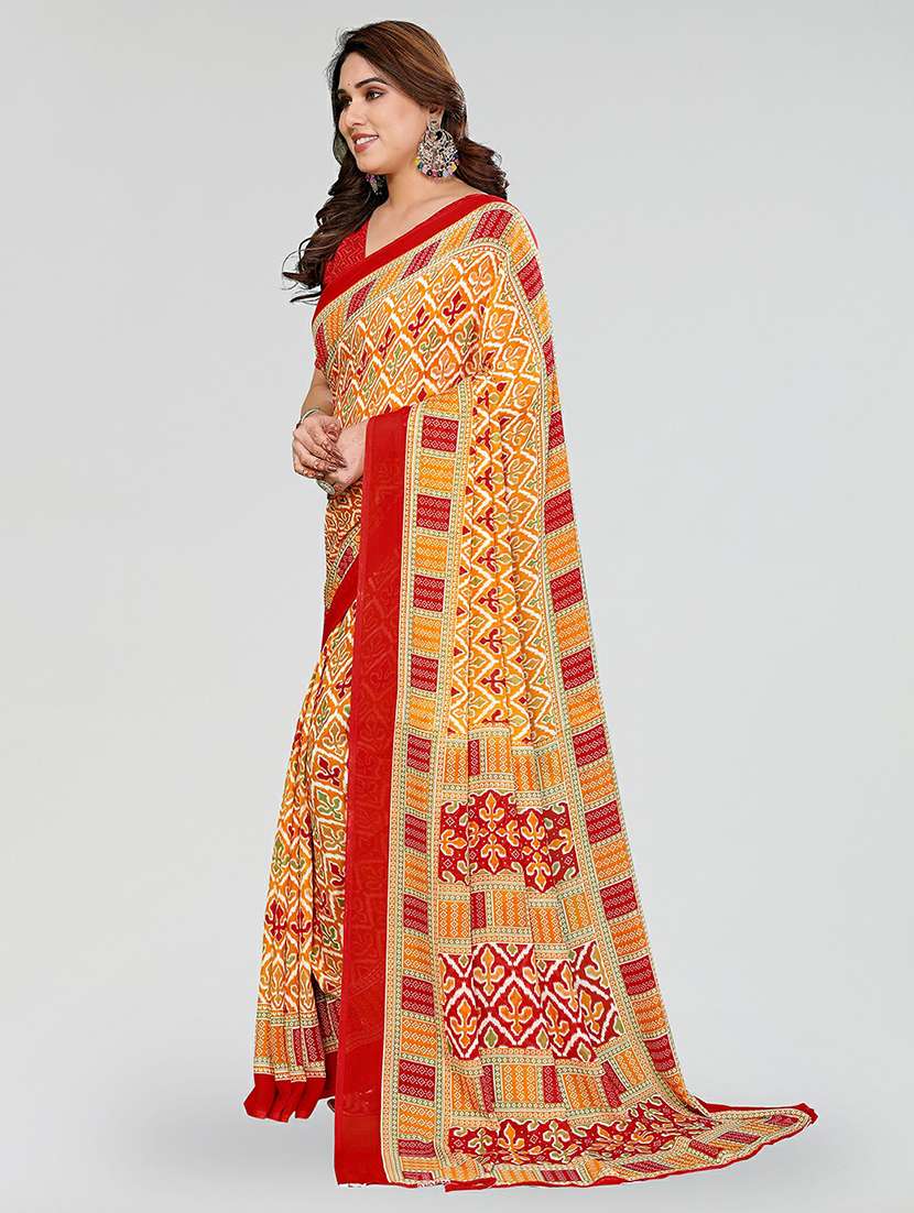 women printed casual wear saree with blouse - 22384555 -  Standard Image - 2