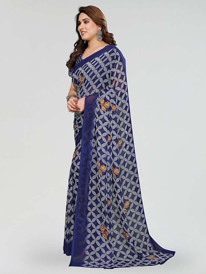women printed casual wear saree with blouse - 22384558 -  Standard Image - 2