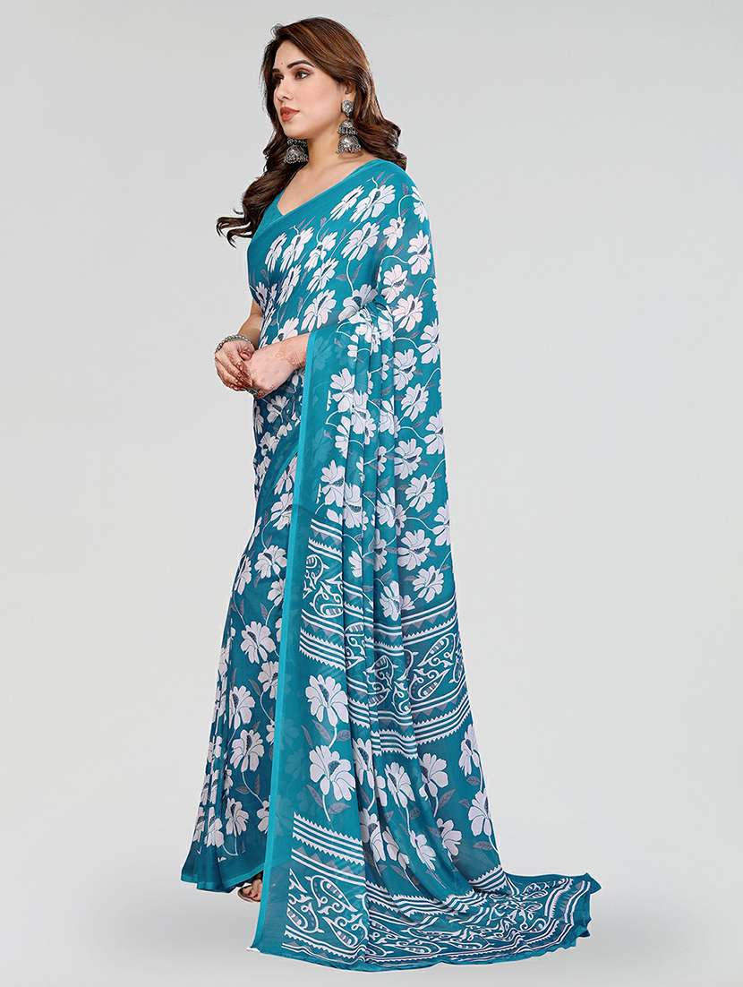 women printed casual wear saree with blouse - 22384563 -  Standard Image - 2