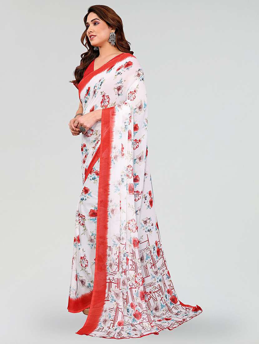 women printed casual wear saree with blouse - 22384574 -  Standard Image - 2