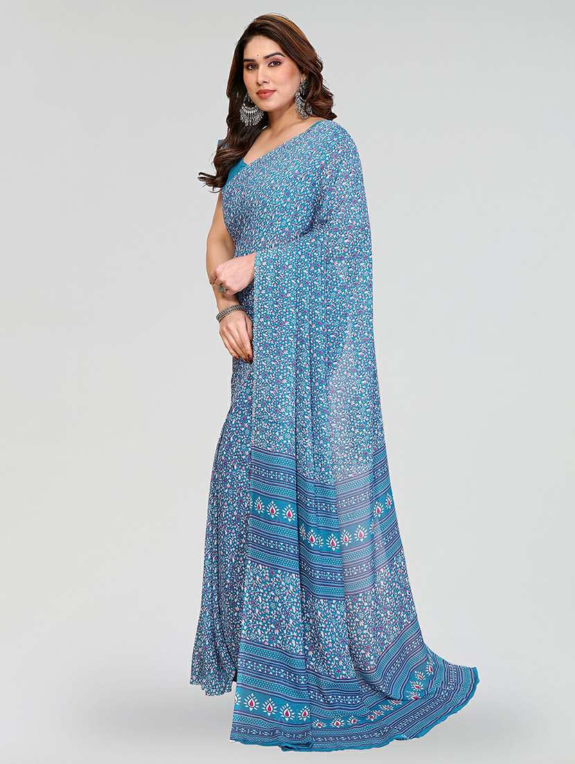 women printed casual wear saree with blouse - 22384579 -  Standard Image - 2