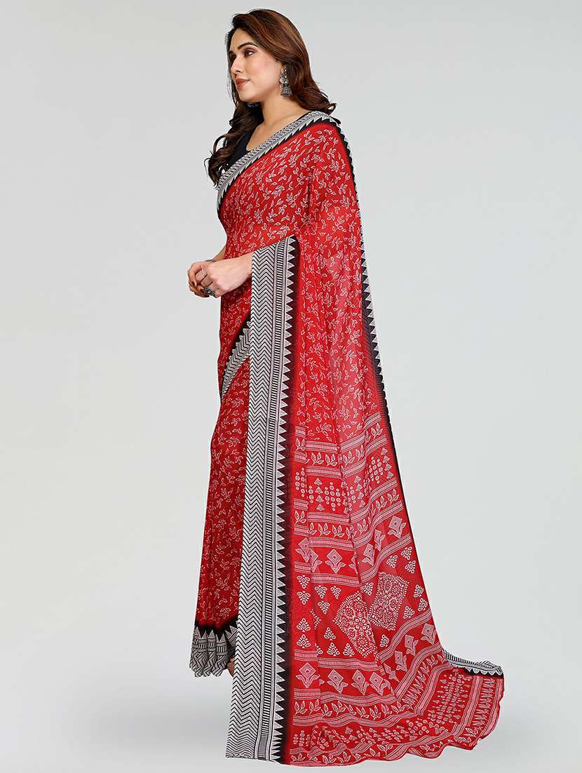 women printed casual wear saree with blouse - 22384588 -  Standard Image - 2