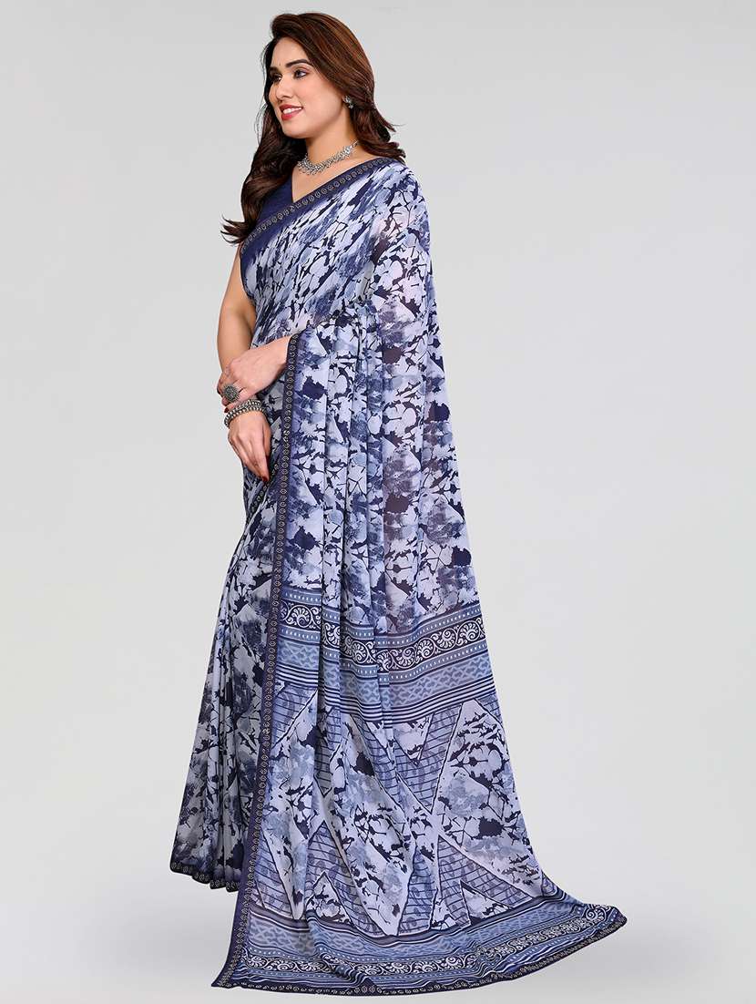 women printed casual wear saree with blouse - 22384626 -  Standard Image - 2