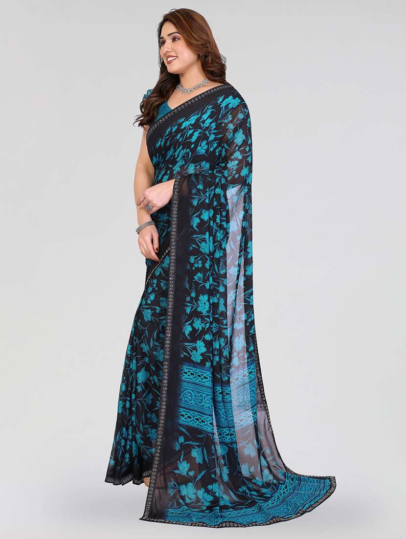 women printed casual wear saree with blouse - 22384639 -  Standard Image - 2