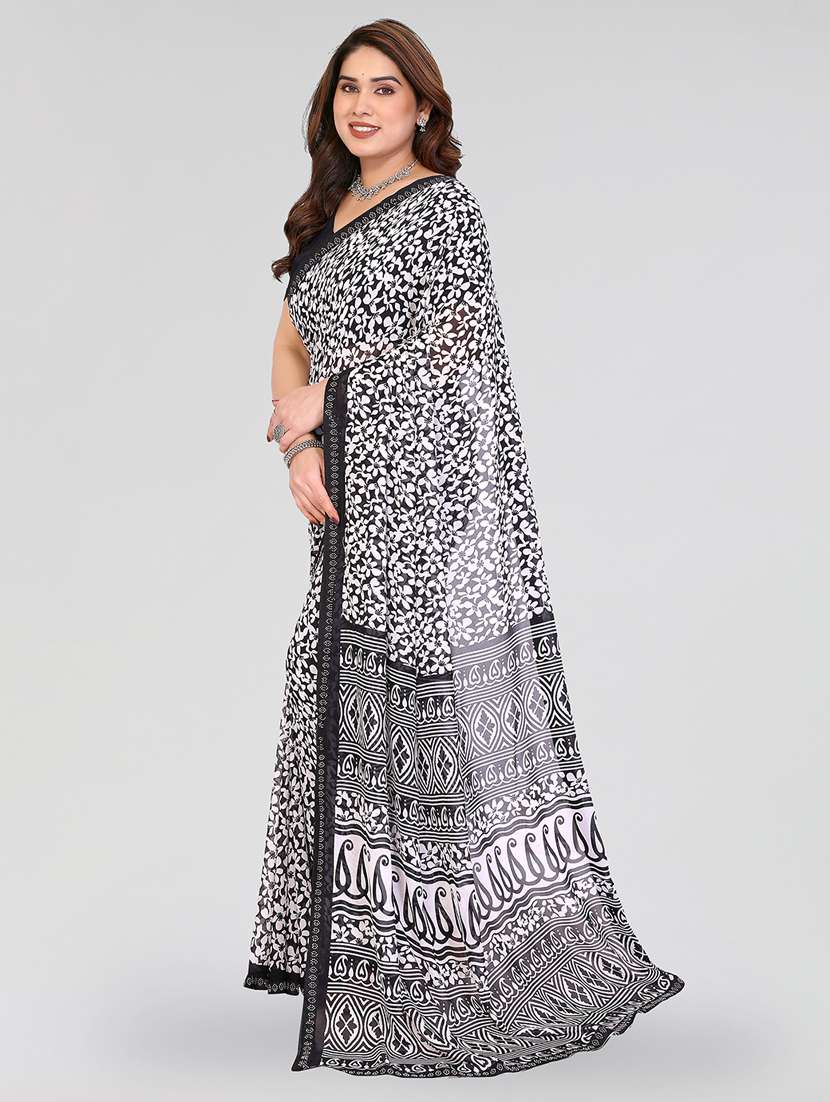 women printed casual wear saree with blouse - 22384643 -  Standard Image - 2