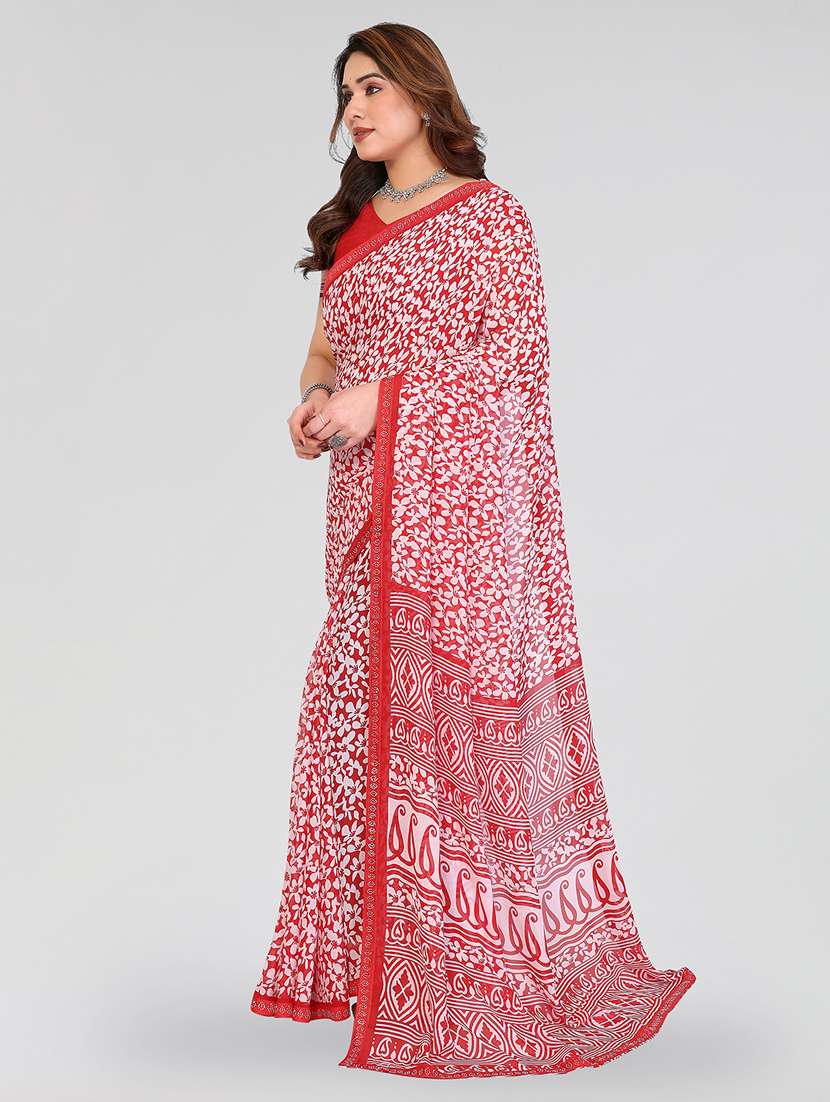 women printed casual wear saree with blouse - 22384644 -  Standard Image - 2