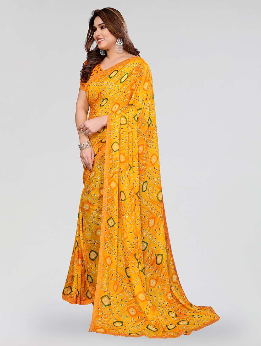 women printed casual wear saree with blouse - 22384657 -  Standard Image - 2