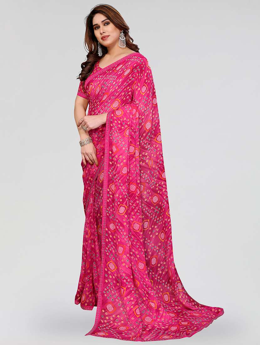 women printed casual wear saree with blouse - 22384658 -  Standard Image - 2