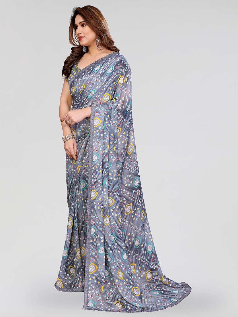 women printed casual wear saree with blouse - 22384660 -  Standard Image - 2