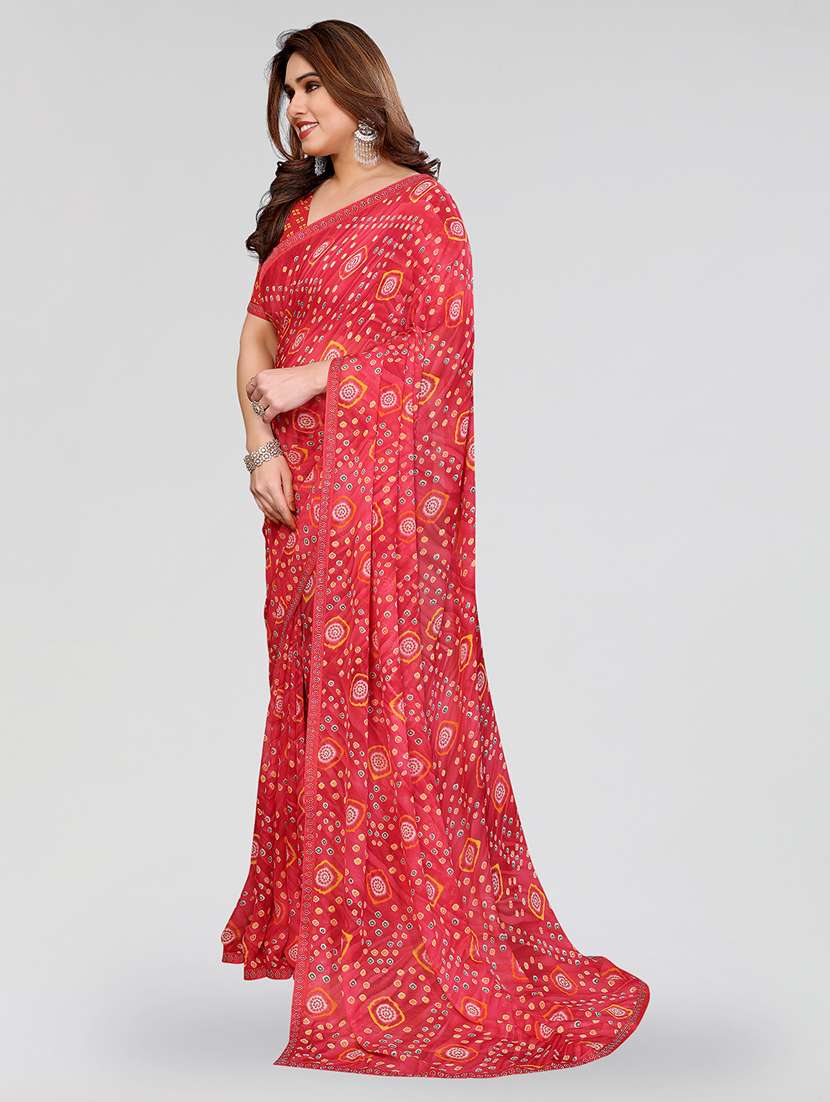 women printed casual wear saree with blouse - 22384661 -  Standard Image - 2