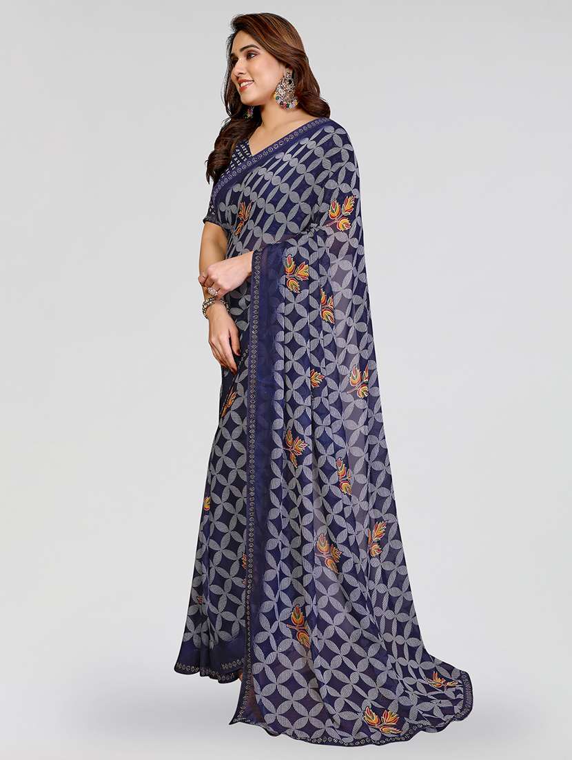 women printed casual wear saree with blouse - 22384666 -  Standard Image - 2