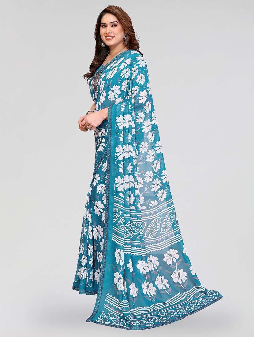 women printed casual wear saree with blouse - 22384671 -  Standard Image - 2