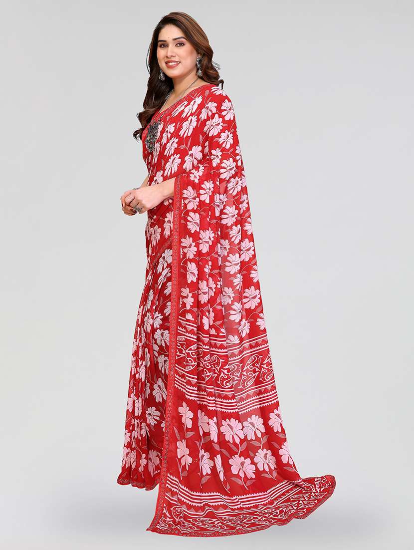 women printed casual wear saree with blouse - 22384672 -  Standard Image - 2
