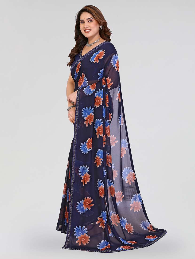 women printed casual wear saree with blouse - 22384675 -  Standard Image - 2