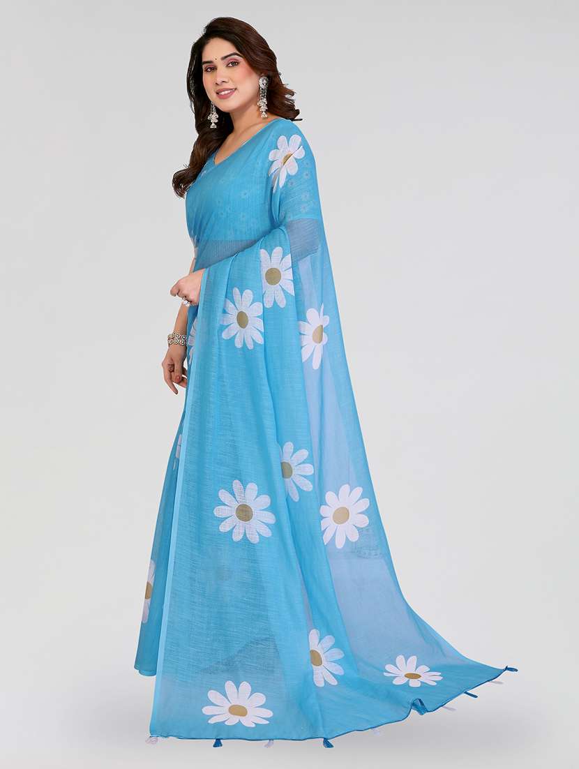 women printed casual wear saree with blouse - 22384683 -  Standard Image - 2