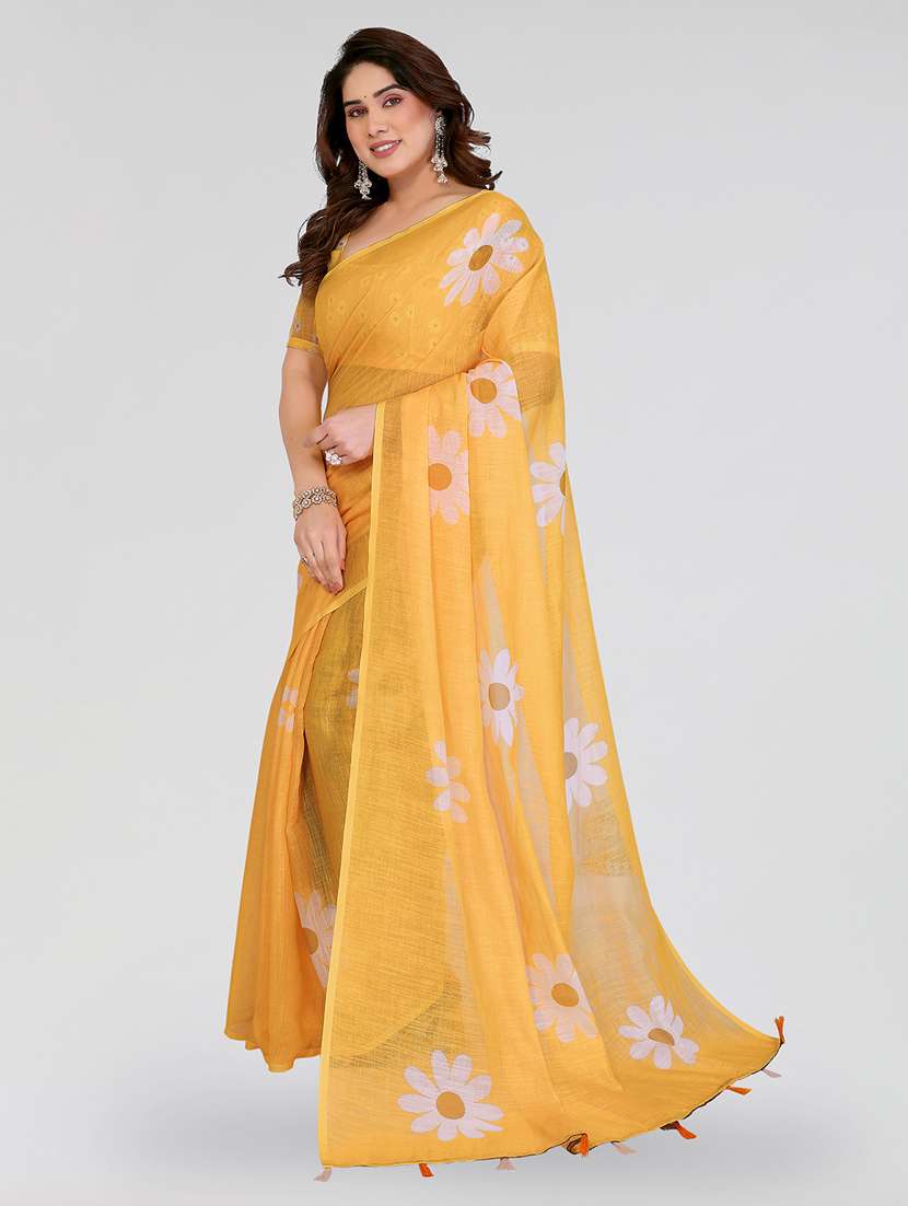 women printed casual wear saree with blouse - 22384684 -  Standard Image - 2