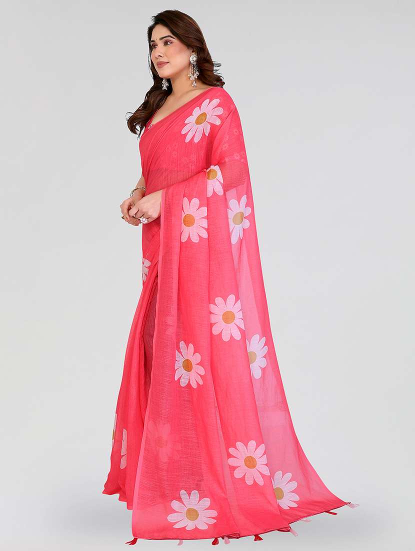 women printed casual wear saree with blouse - 22384685 -  Standard Image - 2