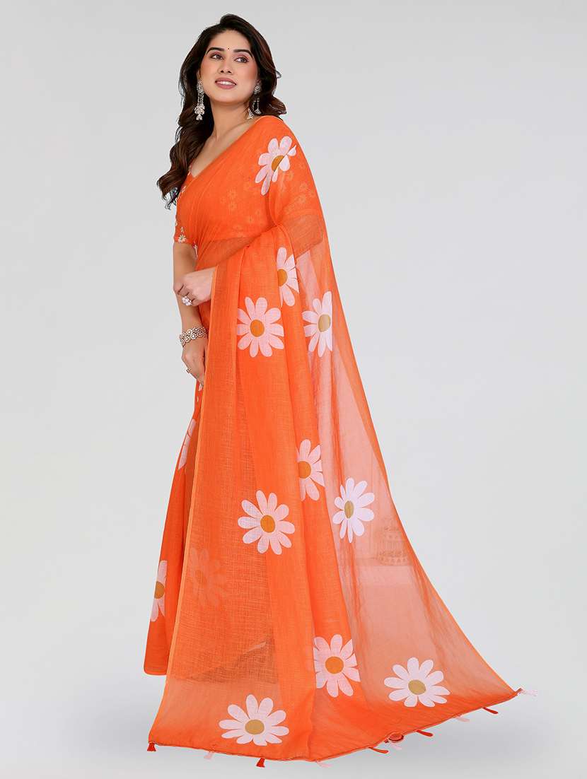 women printed casual wear saree with blouse - 22384686 -  Standard Image - 2