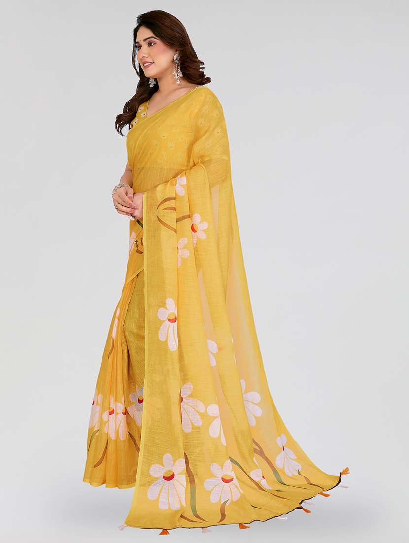 women printed casual wear saree with blouse - 22384688 -  Standard Image - 2