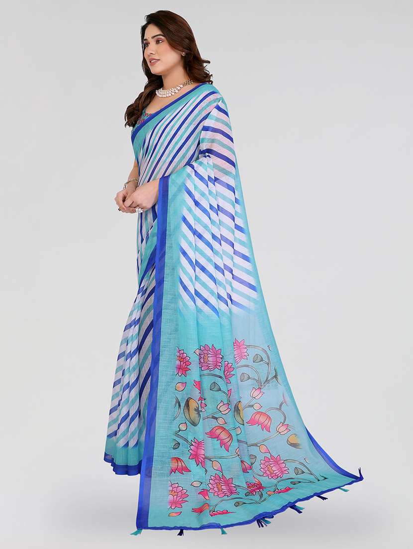 women printed casual wear saree with blouse - 22384691 -  Standard Image - 2