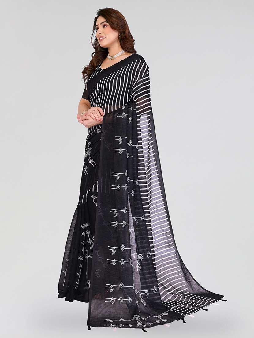 women printed casual wear saree with blouse - 22384695 -  Standard Image - 2