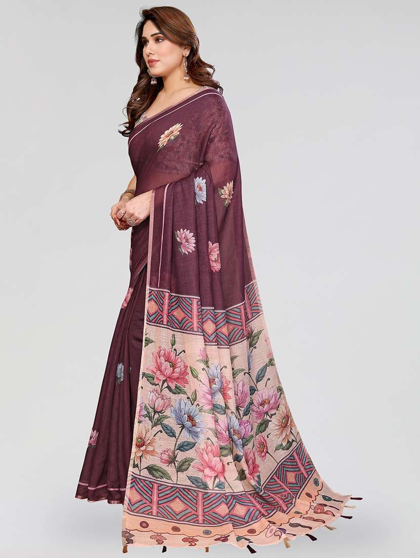 Women Printed Casual Wear Saree With Blouse - 22384698 -  Standard Image - 2