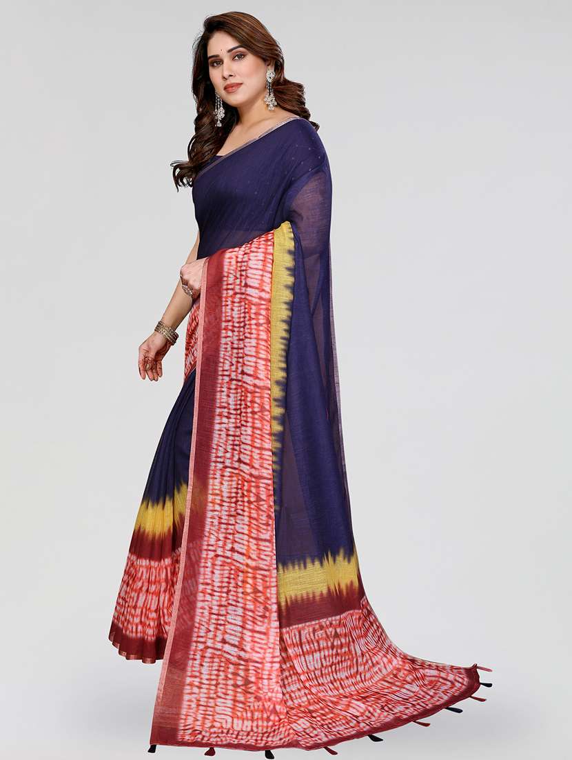 women printed casual wear saree with blouse - 22384701 -  Standard Image - 2