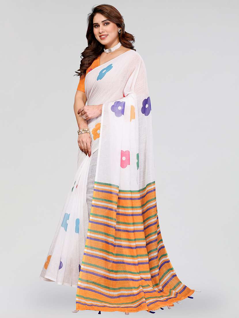 women printed casual wear saree with blouse - 22384709 -  Standard Image - 2