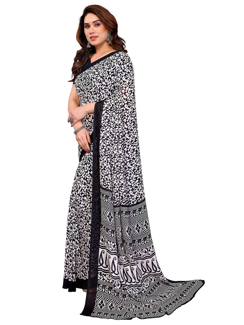 women printed casual wear saree with blouse - 22384718 -  Standard Image - 2