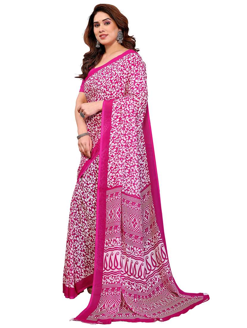 women printed casual wear saree with blouse - 22384720 -  Standard Image - 2