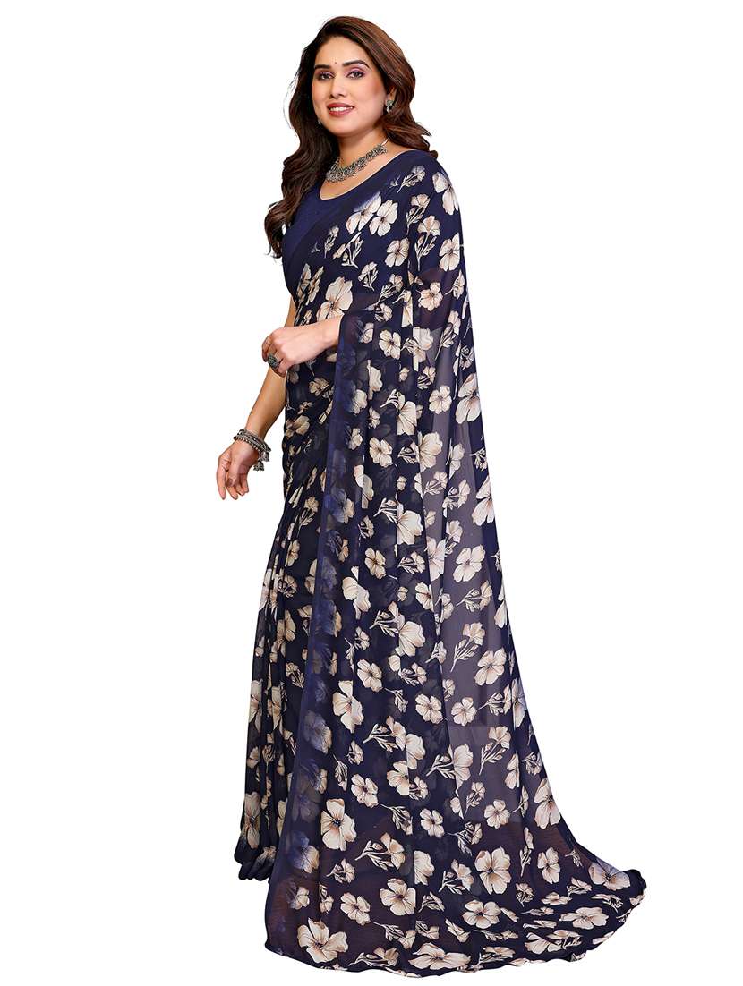 women printed casual wear saree with blouse - 22384722 -  Standard Image - 2