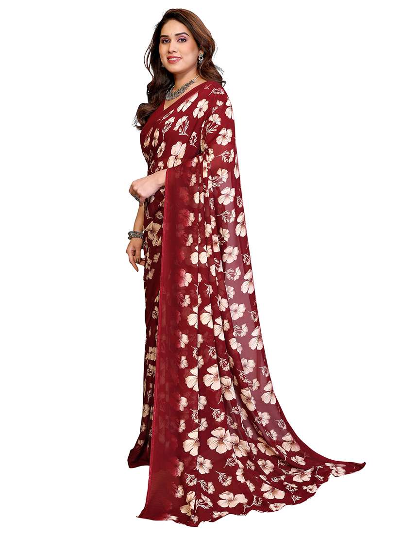 women printed casual wear saree with blouse - 22384723 -  Standard Image - 2