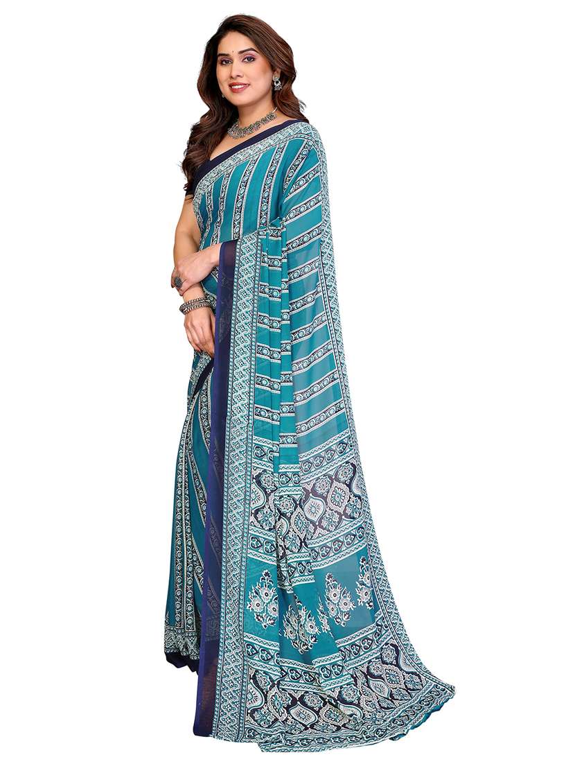women printed casual wear saree with blouse - 22384727 -  Standard Image - 2