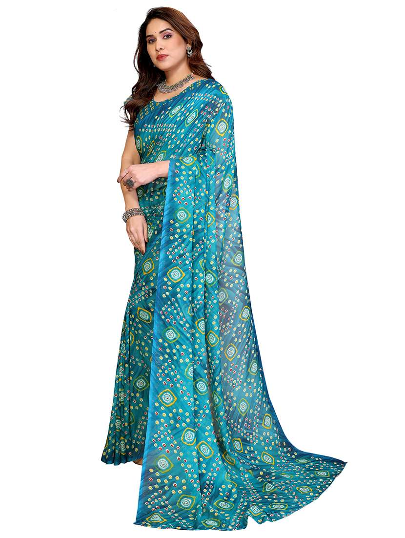 women printed casual wear saree with blouse - 22384730 -  Standard Image - 2