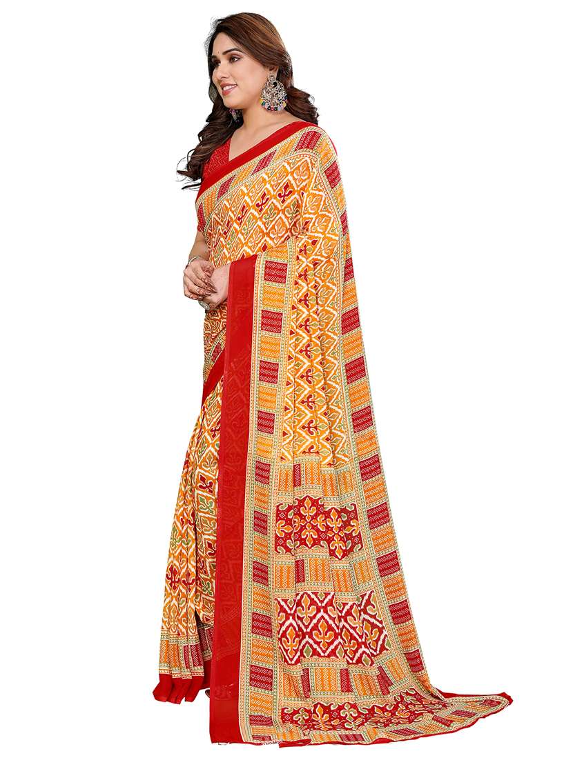 women printed casual wear saree with blouse - 22384737 -  Standard Image - 2